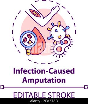 Infection-caused amputation concept icon Stock Vector