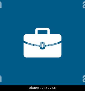 Briefcase Icon On Blue Background. Blue Flat Style Vector Illustration. Stock Vector