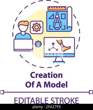 Model creation concept icon Stock Vector
