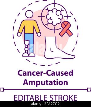 Cancer-caused amputation concept icon Stock Vector