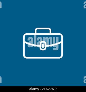 Briefcase Line Icon On Blue Background. Blue Flat Style Vector Illustration. Stock Vector
