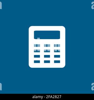 Calculator Icon On Blue Background. Blue Flat Style Vector Illustration. Stock Vector