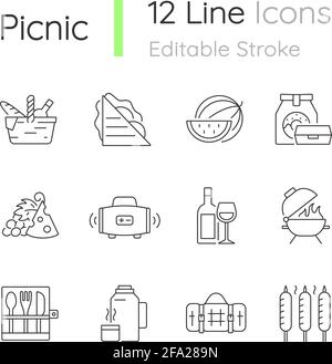 Simple Picnic and holiday icons - vector icon set Stock Vector Image ...