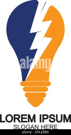 Bulb energy thunder bolt concept logo icon vector template Stock Vector