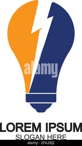 Bulb energy thunder bolt concept logo icon vector template Stock Vector
