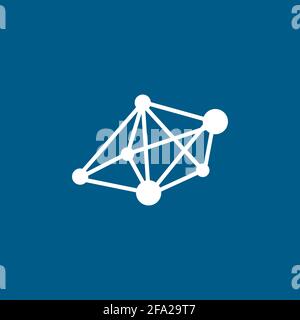 Chemical Bond Icon On Blue Background. Blue Flat Style Vector Illustration. Stock Vector