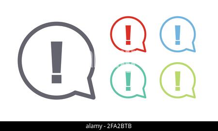 Colorful set of exclamation mark signs. Vector illustration Stock Vector