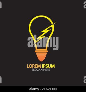 Electric bulb logo and icon Vector design Template. Stock Vector