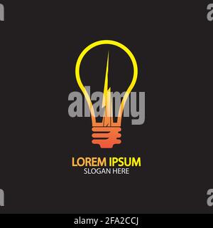 Electric bulb logo and icon Vector design Template. Stock Vector