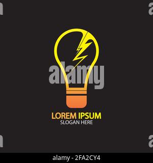 Electric bulb logo and icon Vector design Template. Stock Vector