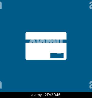 Credit Card Icon On Blue Background. Blue Flat Style Vector Illustration. Stock Vector