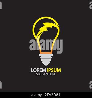 Electric bulb logo and icon Vector design Template. Stock Vector