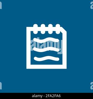 Document Icon On Blue Background. Blue Flat Style Vector Illustration. Stock Vector