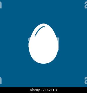 Egg Icon On Blue Background. Blue Flat Style Vector Illustration. Stock Vector