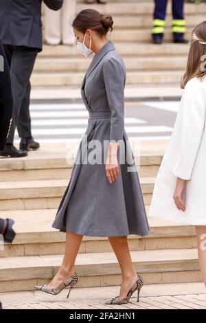 Cartagena, Spain. 22nd Apr, 2021. Cartagena Queen Letizia and Princess