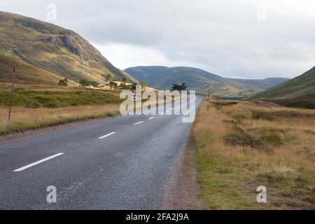 Road through Glen Shee, Near Braemar,  The Highlands, Scotland, UK. Stock Photo