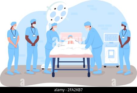 Surgical procedure 2D vector web banner, poster Stock Vector