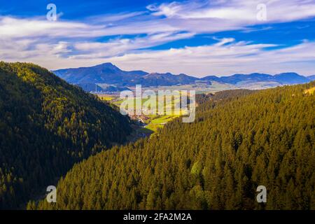 Aerial view of a valley in the Greater Fatra mountains in Slovakia Stock Photo