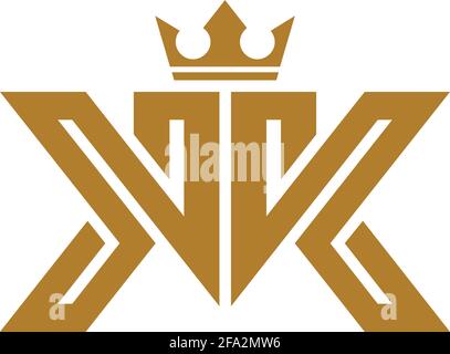 letter K K king gold logo icon vector concept graphic design Stock Vector