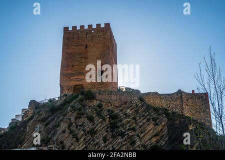 Low angle shot of Sot de Cera Castle in Valencia, Spain Stock Photo