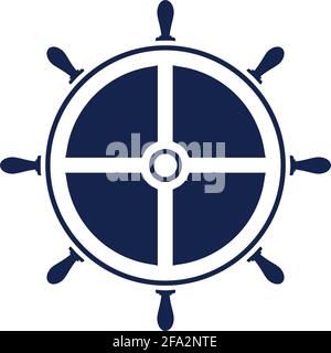 ship steering wheel target logo icon vector concept graphic design Stock Vector