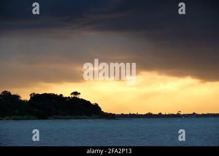 Stormy Sky Over Port Phillip Stock Photo