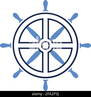 target ship steering wheel logo icon vector concept graphic design Stock Vector