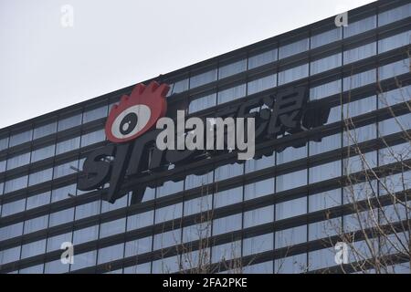 Beijing, China. 27th Mar, 2021. Sina logo seen on its building in Beijing Zhongguancun Software Park also known as the Chinese Silicon Valley. (Photo by Sheldon Cooper/SOPA Images/Sipa USA) Credit: Sipa USA/Alamy Live News Stock Photo