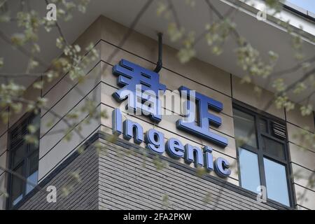 Beijing, China. 27th Mar, 2021. Ingenic Semiconductor Inc. logo seen in Beijing Zhongguancun Software Park also known as the Chinese Silicon Valley. (Photo by Sheldon Cooper/SOPA Images/Sipa USA) Credit: Sipa USA/Alamy Live News Stock Photo