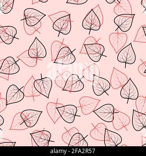 Fashionable ditsy vector floral seamless pattern design of exotic lilac leaves outlines. Artistic repeating texture foliage background design Stock Vector