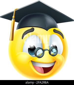 Smileys school student emoticon vector set. Smiley emojis in happy and ...