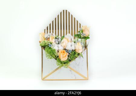 Flower bouquet isolated on white background. Stock Photo