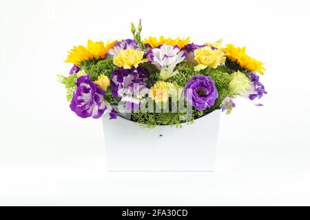Flower bouquet isolated on white background. Stock Photo