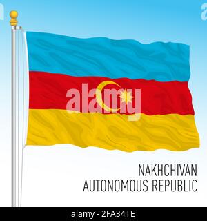 Nakhchivan autonomous Republic flag, Azerbaijan, asiatic country, vector illustration Stock Vector