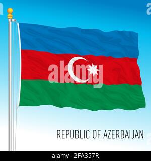 Azerbaijan official national flag, asiatic country, vector illustration Stock Vector