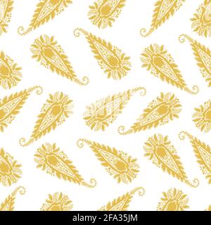 Seamless pattern ornament folk flower.Floral motif rustic paisley style.The elegant ethnic print fabric Stock Vector