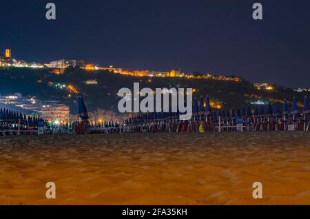 View of Vasto from the beach at night (Abruzzo - Italy) Stock Photo