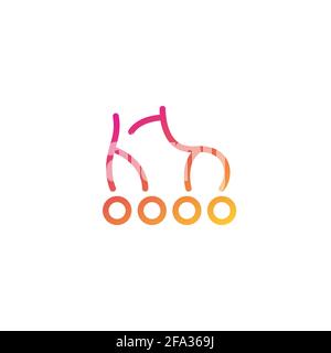 Roller skates logo, minimal design Stock Vector