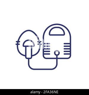 nebulizer icon on white, line Stock Vector