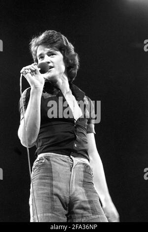 File photo dated 6/11/75 of Les McKeown of the Bay City Rollers performing at London Weekend Television's British Music Awards. Bay City Rollers singer Les McKeown has died at the age of 65. Issue date: Thursday April 22, 2021.
