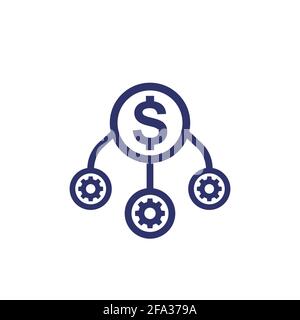 operational costs optimization icon on white Stock Vector