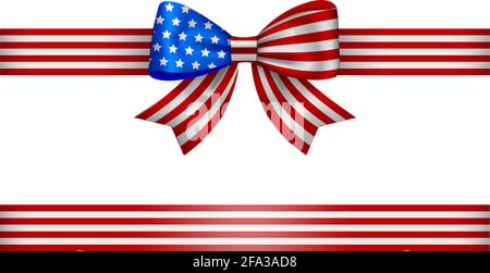 american bow and ribbon vector Stock Vector
