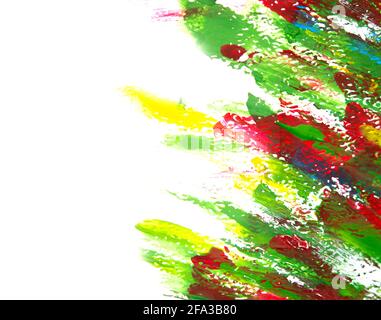 Canvas covered lines multicolor paints close-up. Abstract color wall. Stock Photo