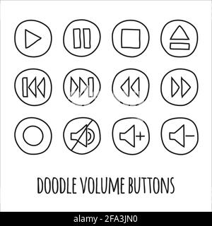 Doodle volume buttons Stock Vector