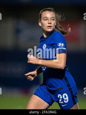 Jorja Fox of Chelsea Women during the Women's FA Cup match between Chelsea Women and London City Lionesses at the Kingsmeadow Stadium, Kingston, Engla Stock Photo