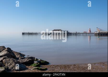 Pier at Clacton on Sea, Essex, UK Stock Photo