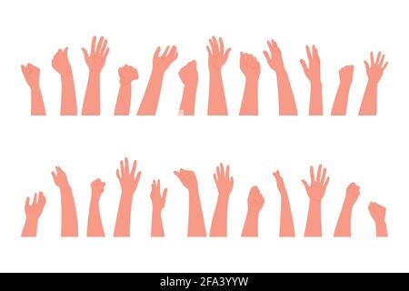 Human hands clapping, clapping, fans. Vector illustration in a flat style on a white background. Stock Vector