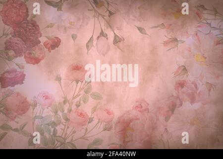 Decorative floral pink parchment paper for a background Stock