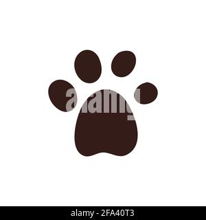 Paw print. Vector illustration on white isolated background. Stock Vector