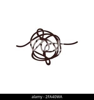 Confused process, chaos line symbol. Tangled scribble idea vector concept. Stock Vector